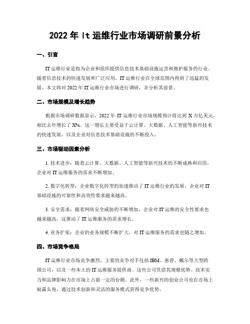 2022年It运维行业市场调研前景分析