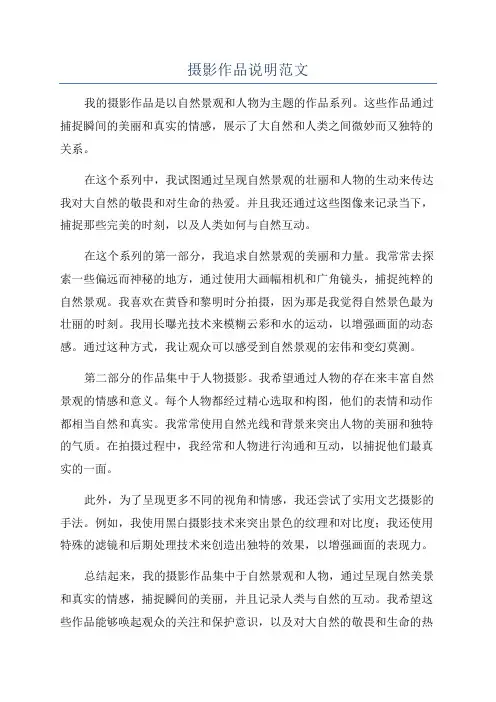 摄影作品说明范文