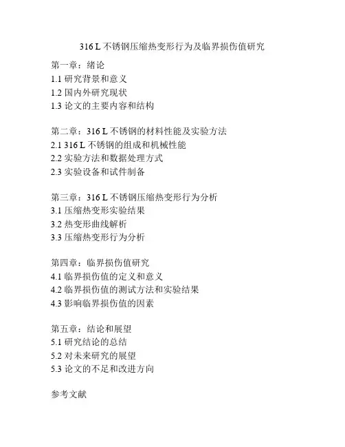 316 L不锈钢压缩热变形行为及临界损伤值研究
