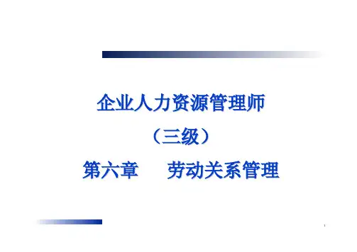 《劳动关系教材》(三级)