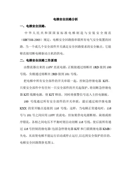 电梯安全回路分析