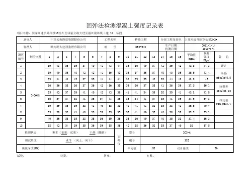 回弹法检测混凝土强度记录表(样本).xls