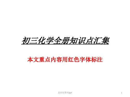 人教版初三化学知识点归纳ppt课件