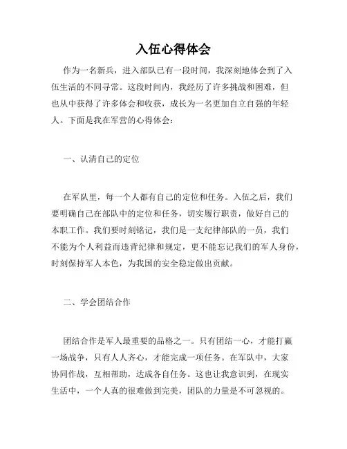 入伍心得体会