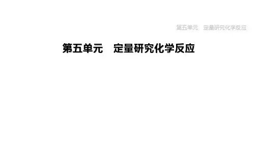 中考化学一轮复习课件 第05单元 定量研究化学反应(鲁教版)
