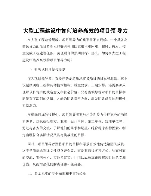 大型工程建设中如何培养高效的项目领 导力