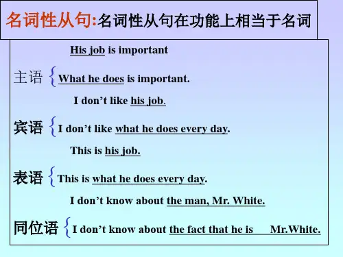 名词性从句主语从句和宾语从句ppt课件