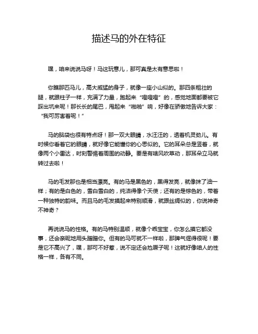 描述马的外在特征