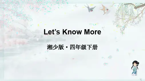 湘少版四年级英语下册 Let's Know More(教学课件)
