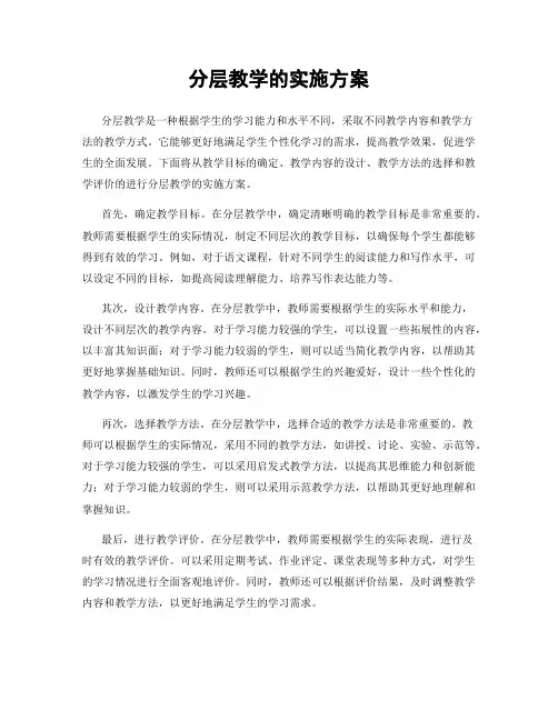 分层教学的实施方案