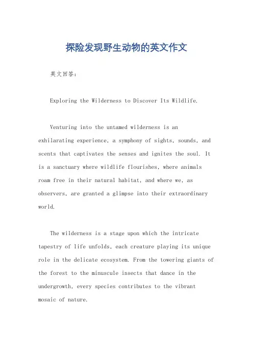 探险发现野生动物的英文作文