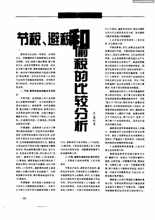节税、避税和偷税的比较分析