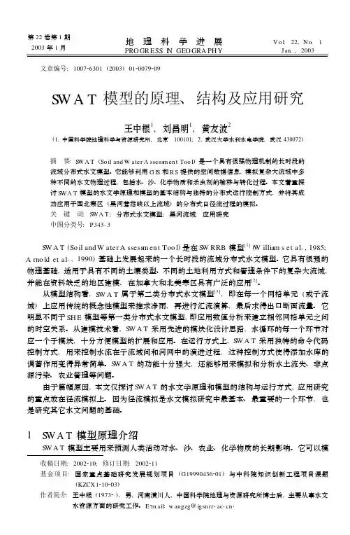 SWAT模型的原理结构及应用研究-地理科学进展
