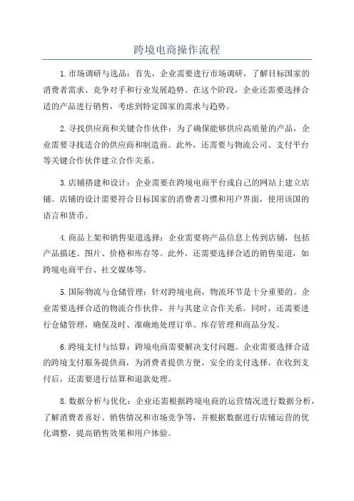 跨境电商操作流程