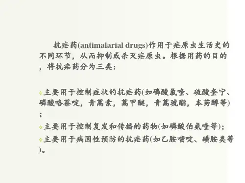 喹啉与青蒿素类抗疟药物的分析