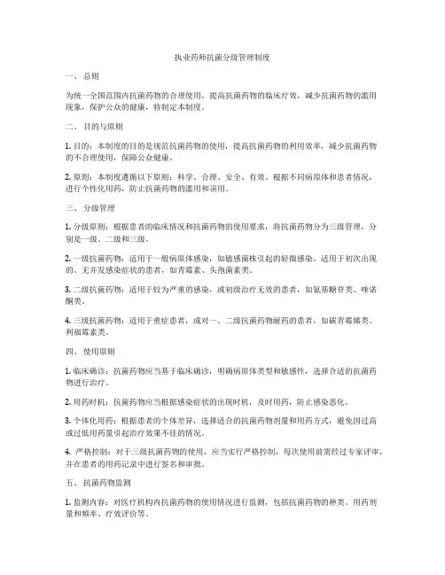 执业药师抗菌分级管理制度