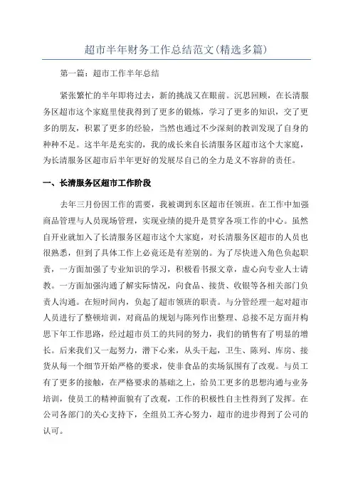 超市半年财务工作总结范文(精选多篇)