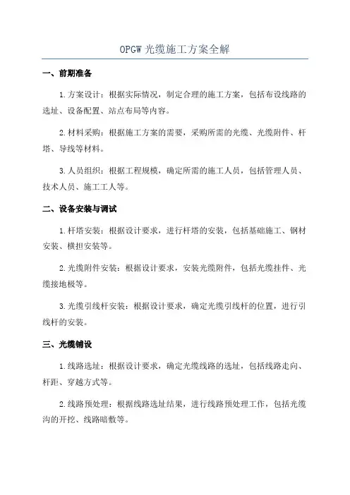 OPGW光缆施工方案全解