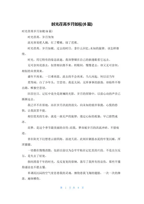 时光荏苒岁月如梭(6篇)