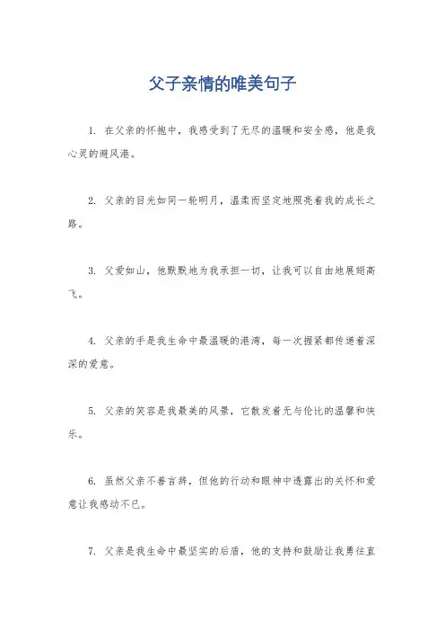 父子亲情的唯美句子