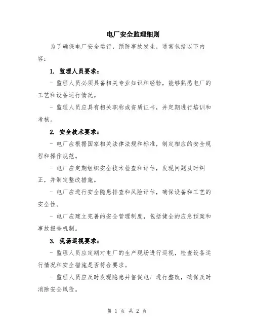 电厂安全监理细则