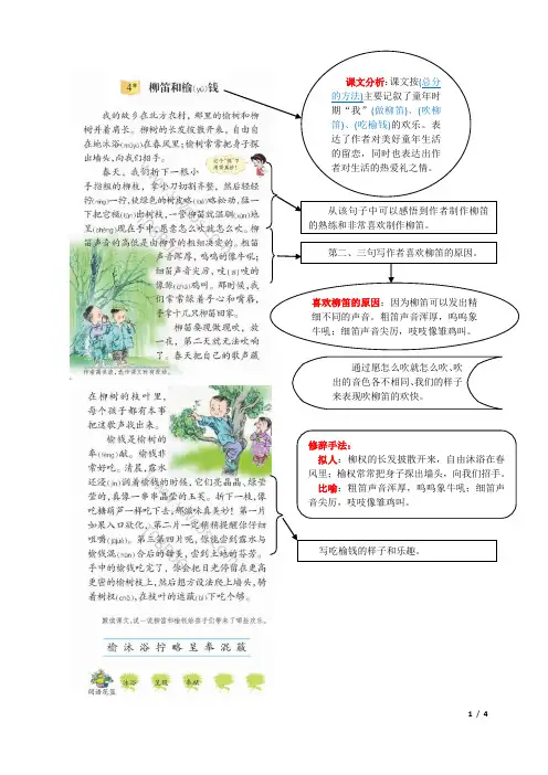 S版三年级语文下册4、柳笛和榆钱
