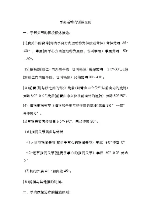 手部活动康复训练