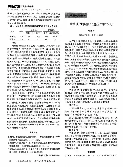 盆腔炎性疾病后遗症中医治疗