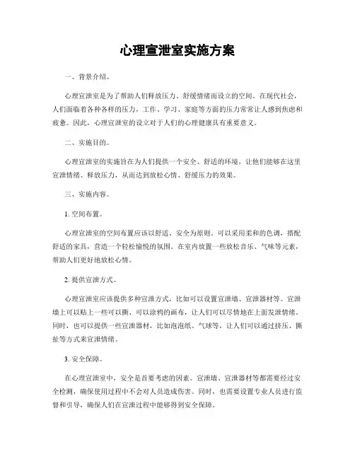心理宣泄室实施方案