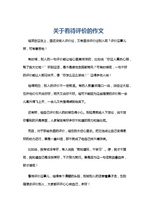 关于看待评价的作文