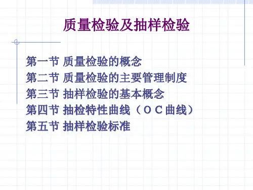 质量检验和抽样检验
