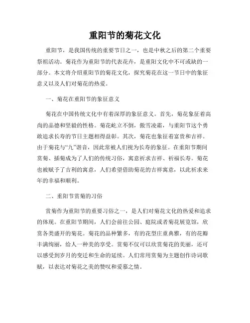 重阳节的菊花文化