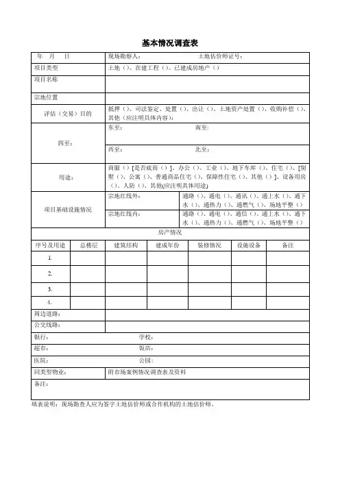 土地勘查表