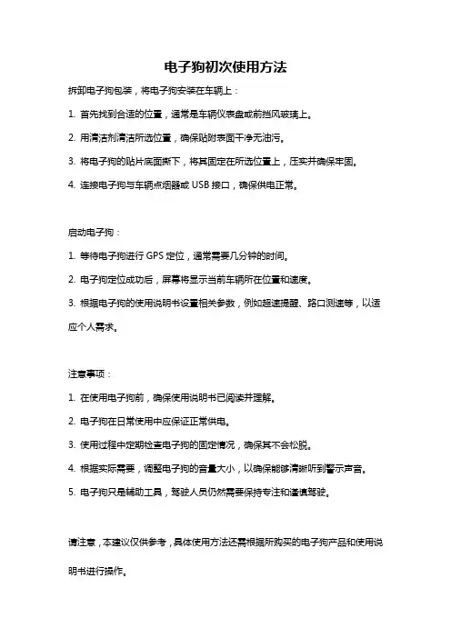 电子狗初次使用方法