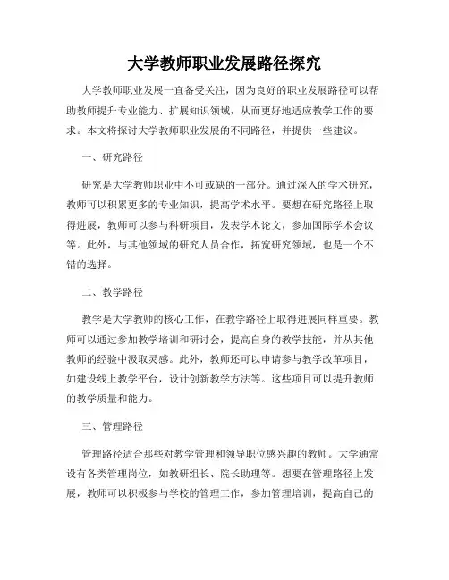 大学教师职业发展路径探究