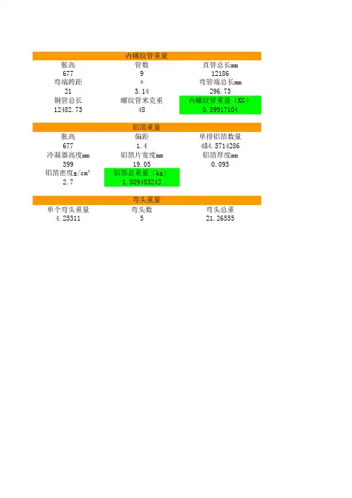 冷凝器计算方法
