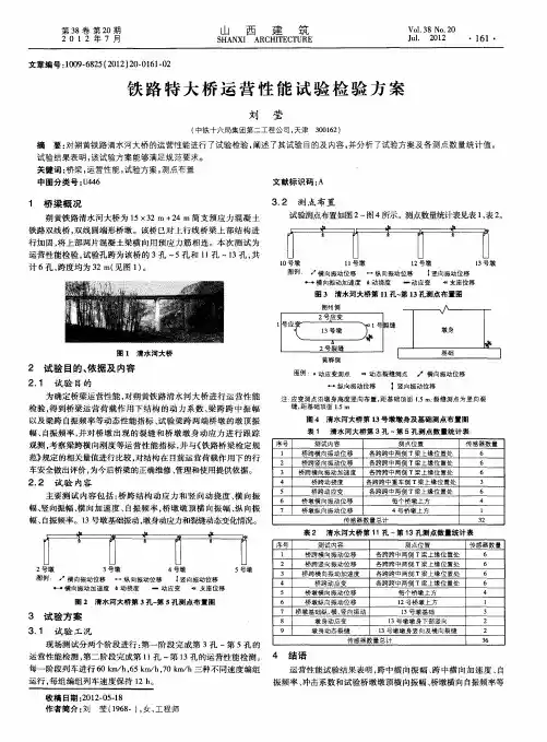 铁路特大桥运营性能试验检验方案