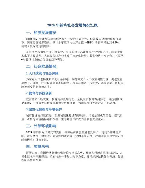 2024年经济社会发展情况汇报