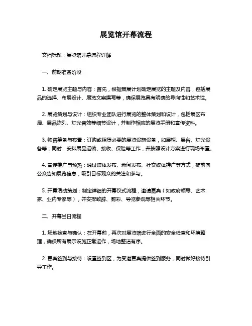 展览馆开幕流程
