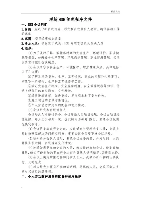 HSE管理程序文件