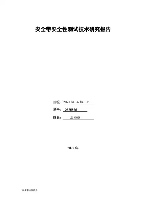 安全带检测报告