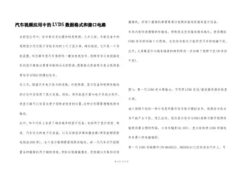 汽车视频应用中的LVDS数据格式和接口电路