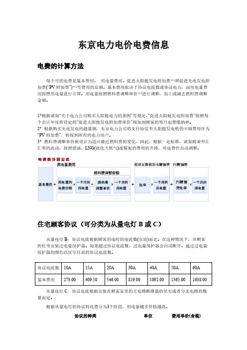 日本东京电力电价电费明细以及组织框架图【VIP专享】