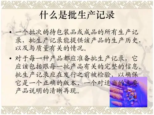 批生产记录书写规范