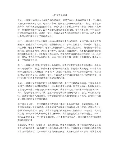 太阳艾青读后感