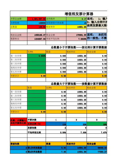 增值税发票计算器-puma-VER1.0