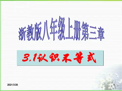 【浙教版】八年级数学上册《认识不等式》ppt课件(16页)