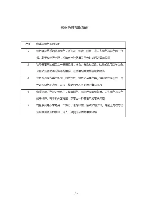 秋季色彩搭配指南