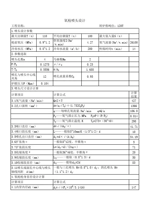 氧枪喷头设计