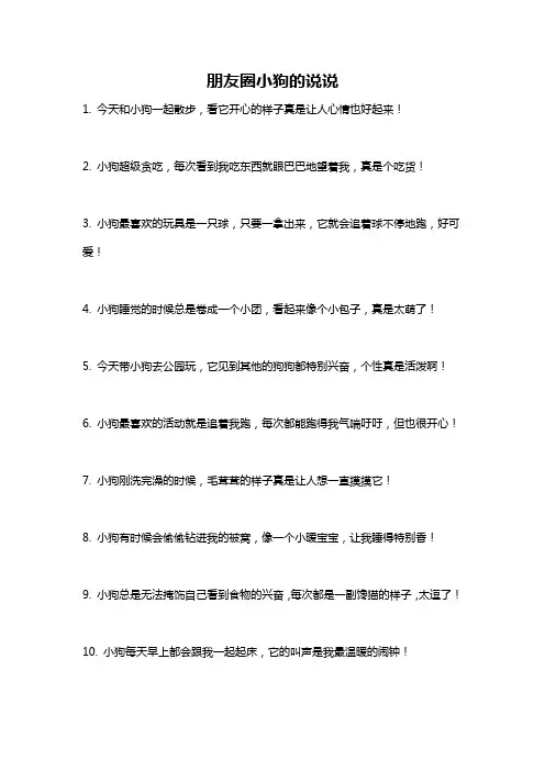 朋友圈小狗的说说
